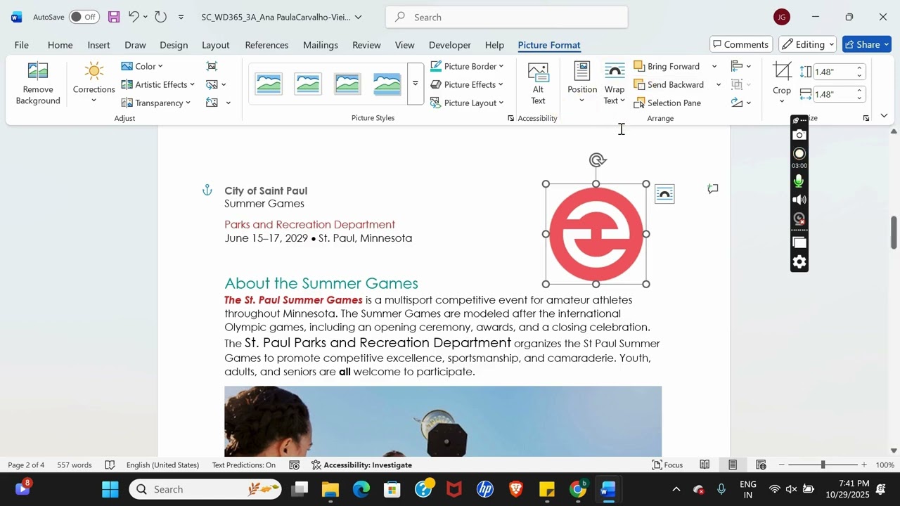 Shelly Cashman Word 365 | Module 3: SAM Project A St. Paul Parks and Recreation #shellycashman