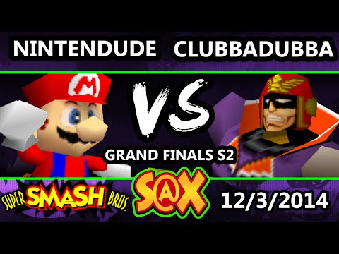 S@X - clubbadubba (Falcon) Vs. Apex | Nintendude (Mario) SSB64 Grand Finals Set 2 - Smash Bros. 64
