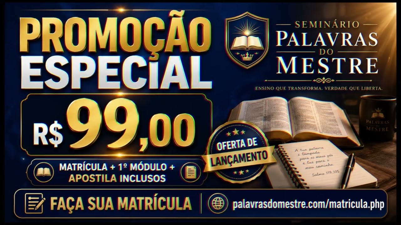 Capa do vídeo de apresentação do Seminário Palavras do Mestre