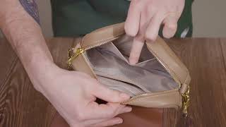 Стильная женская сумка с клапаном из натуральной кожи Vintage 22432 бежевый.