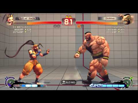 SSF4 AE 2012 Ranked DX MATSUKO (Ibuki) vs itazan0429 (zangief)