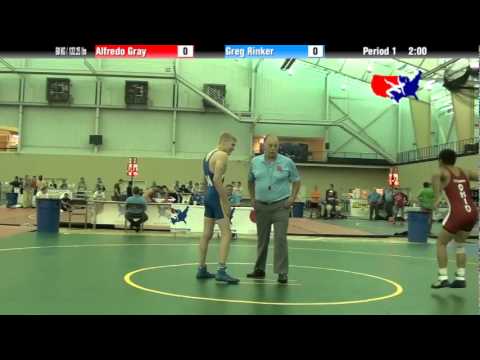 University Nat`ls GR 60 KG / 132.25 lbs: Alfredo Gray vs. Greg Rinker