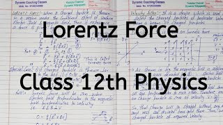 Lorentz Force, Chapter 4, Moving Charges and Magnetism, Class 12 Physics