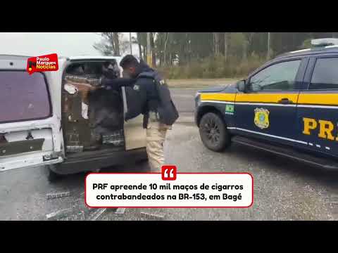 PRF apreende 10 mil maços de cigarros contrabandeados na BR-153, em Bagé