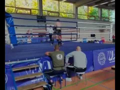 Jordi Kirschenhofer wins his final fight at WAKO Bavarian Open with TKO and winning the tournament
