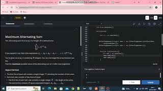 Maximum Alternating Sum | Codechef | Starters 133 | Sol Code In Comment.