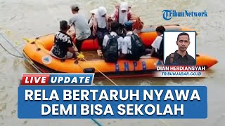 Jembatan Hanyut Diterjang Luapan Sungai Cimandiri, Pelajar Terpaksa Bertaruh Nyawa Demi Sekolah