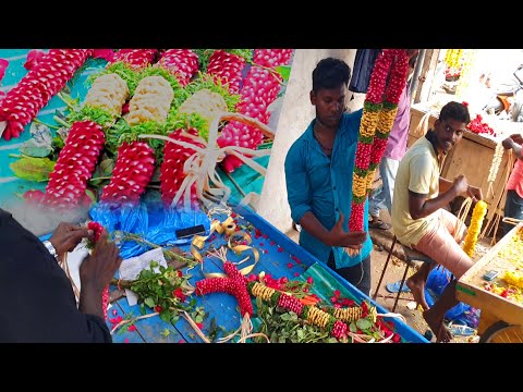 HOW? Rose Garland is made in India? | Jyothika Garland Making | Factory Explorer