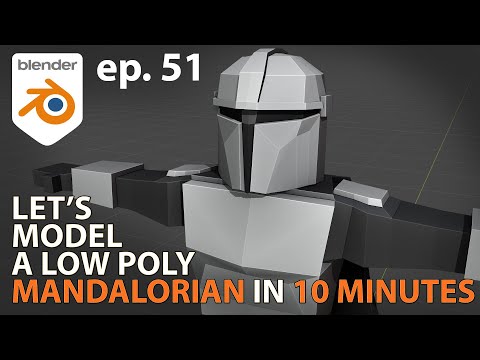 Let's Model a low poly MANDALORIAN in 10 MINUTES - Blender 2.91 - Ep. 51