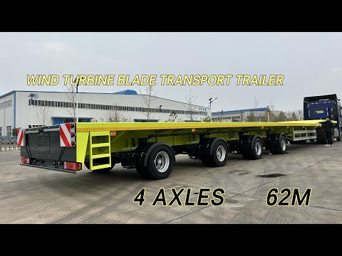 WIND TURBINE BLADE TRANSPORT TRAILER Special trailer Boost the wind turbine generation development