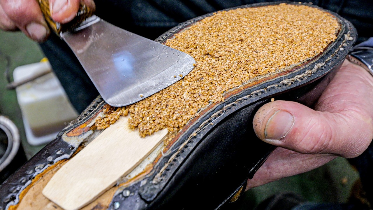 脅威の靴修理プロセス！６年履いた靴が新品同様に甦るテクニック。修理、革張り、磨きの全て。