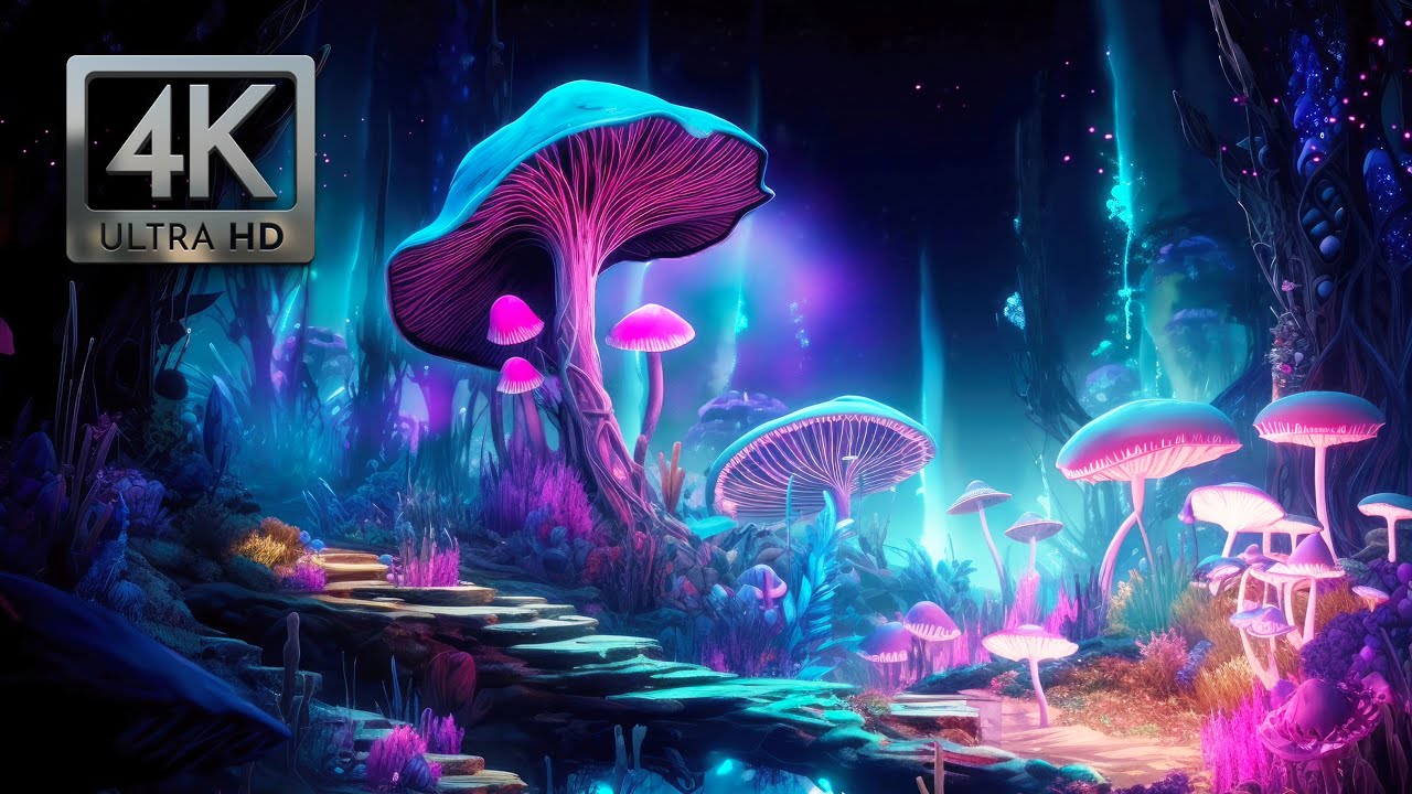 Enchanted Mushroom Forest Ambience, Relaxing Music, Nature Sound, Crickets & Trickling Water