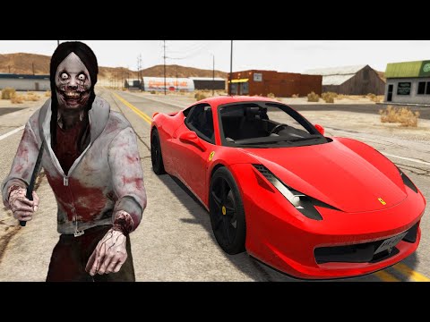 Escape From Jeff The Killer Car Ride Chase - BeamNG Drive