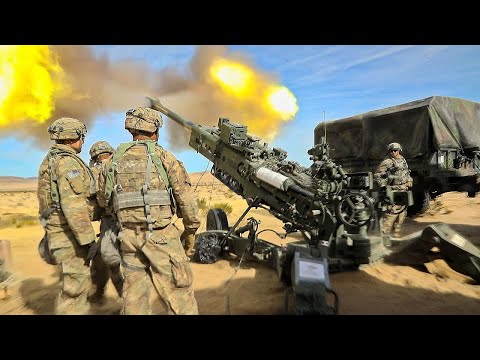 US Army Firing Powerful M777 Howitzer at Al Asad Air Base, Iraq