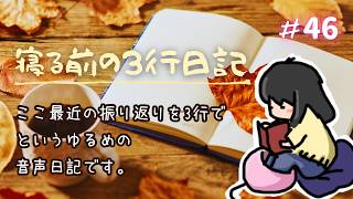 寝る前の3行日記 #46 (๑•᎑•๑)
