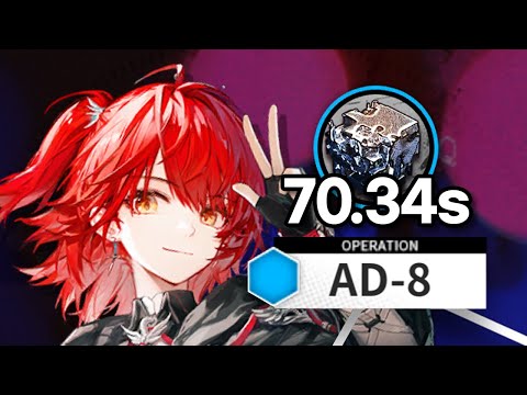 【Arknights】AD-8 Speed Farming 70.34s 3ops | Boss Battle