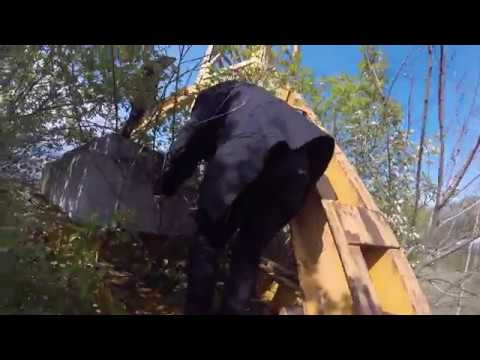 Klettern auf einen Kran!