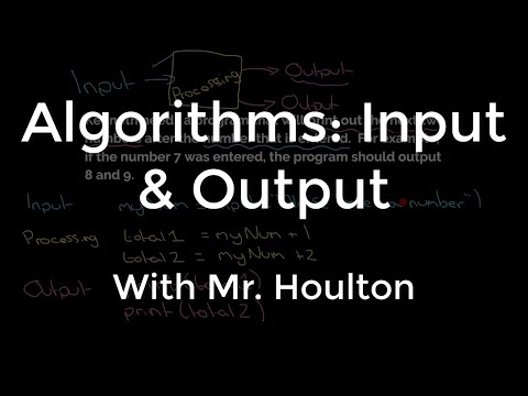 2.1.2 Algorithms - Input & Output