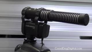 Video thumbnail for NAB 2015 Audio Technica AT8024 Stereo Camera Mount Condenser Mic by Good Dog Digital