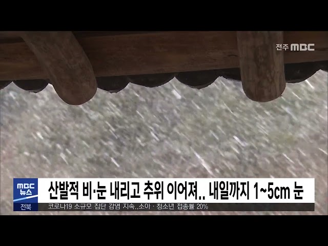 산발적 비·눈 내리고 추위 이어져.. 내일까지 1~5cm 눈
