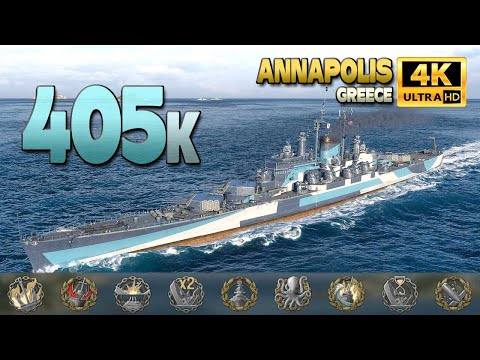 Super cruiser Annapolis with 18 citadels and +400k damage - World of Warships