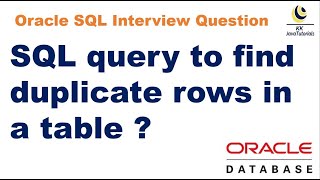 SQL query to find duplicate rows in a table || SQL Query Interview Question