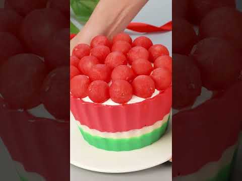 Amazing Water Melon Chocolate Coated Cake #shorts #sweettime #watermelon