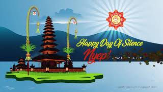 Ulundanu Balinese Temple In Happy Day Of Silence Nyepi Çaka New Year 1941 Holiday Greeting Animation