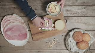 Sandwichs au jambon blanc, pommes et fromage brie - Charcuteries d&#39;Europe - FR