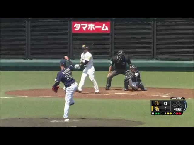 【ファーム】バファローズ・K-鈴木が自慢の速球で空振り三振に仕留める!!