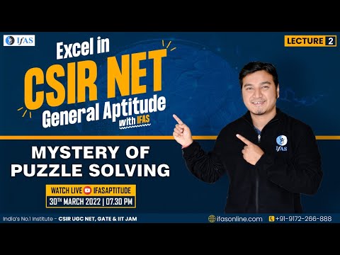 CSIR NET General Aptitude: Mystery of Puzzle Solving | L2