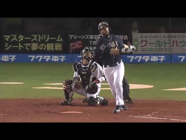 【8回表】バファローズ・モレル 2戦連発となる特大の第3号2ランアーチ!! 2016/5/6 M-Bs