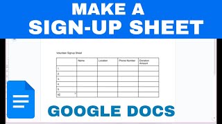 How to Create a Sign-up Sheet in Google Docs (Tutorial)