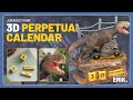 Video: Calendario Perpetuo Jurassic Park Tiranosaurio Rex 17 cm