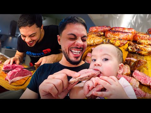 FIZEMOS UM CHURRASCÃO E A MARIAH COMEU PELA PRIMEIRA VEZ🥩