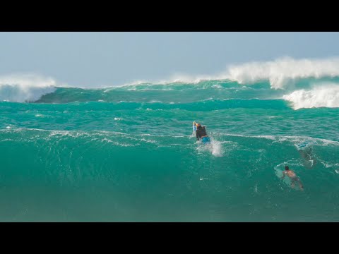 PIPELINE GOES XXL MASSIVE WE GOT DESTROYED BY 3RD REEF SETS!