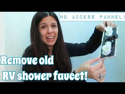 HOW TO REMOVE OLD FAUCET IN RV (No access panel!) | Travel Trailer Remodel EP 17