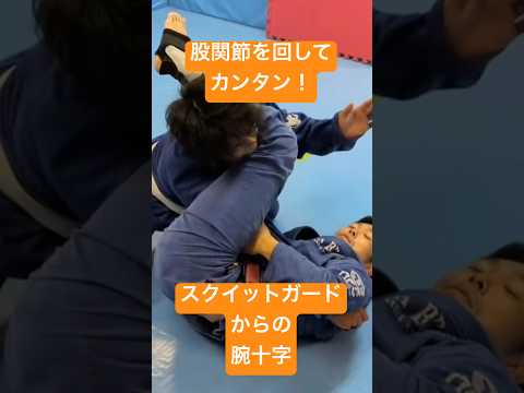 股関節を回してカンタン！スクイットガードからの腕十字　#bjj #jiujitsu