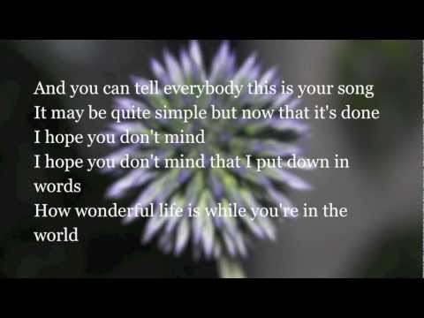 Elton John - Your Song - Lyrics - HD