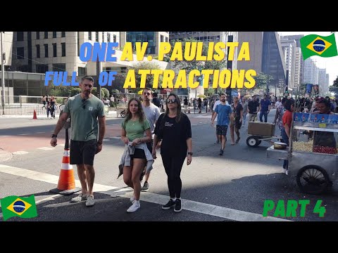 São Paulo - Brasil 🇧🇷🎬 | Caminhando aos domingos pela Avenida Paulista, no inverno de 2022. [4K] 4/6
