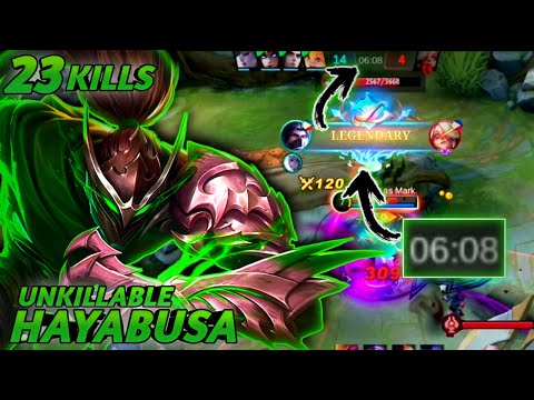 23 KILLS!! THEY CAN'T STOP MY HAYABUSA!! - SOLO RANK!! | TOP GLOBAL HAYABUSA BEST BUILD - MLBB