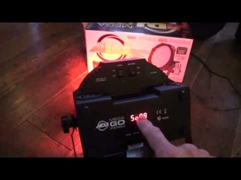 DJ Tutor demo for ADJ MEGA GO PAR64. TUTORIAL 1,  SOUND TO LIGHT SET UP Get in the Mix