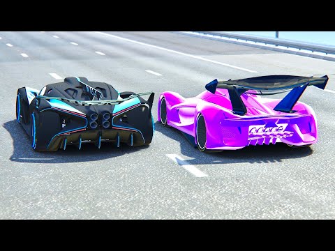Bugatti Bolide vs SRT Tomahawk GTR - Drag Race 20 KM