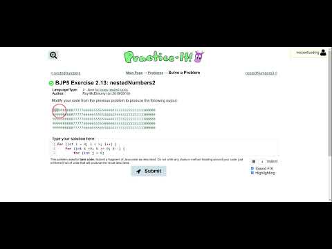 Exercise 2 13 Nestednumbers2 Java Tutorial Practice It