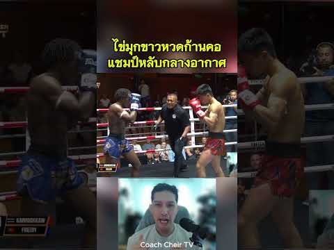 ช็อตเด็ด ไข่มุกขาวหวดก้านคอแชมป์หลับกลางอากาศ #มวยมันส์ #มวยไทย #coachcheirtv #muaythai #knockout