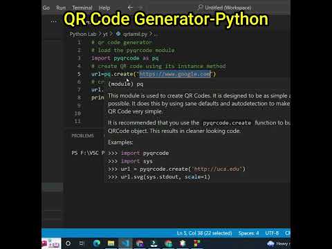 Qrcode Python Tutorial Python Tamil Shorts
