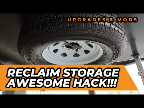 Budget Friendly Fifth Wheel Spare Tire Mount Relocation Under Frame - Reclaim Your Storage!