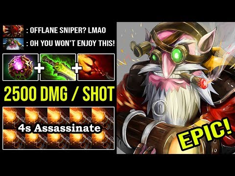 NEW META Magical Offlane Sniper 4s Assassinate + 2500 Damage Per Shot EPIC Fun Build 9K MMR DotA 2