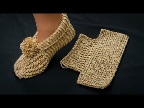 Knitted slippers are easy and simple step by step!