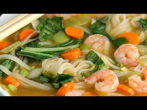 Asian Noodle Soup with Shrimp